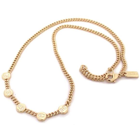 Coach Enamel Gold Chain Necklace Coach Letter
Charms NWT - Picture 3 of 10